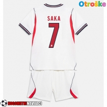 Otroške Nogometnih dresov Anglija Bukayo Saka #7 Domači SP 2026 Kratki rokavi (+ hlače)
